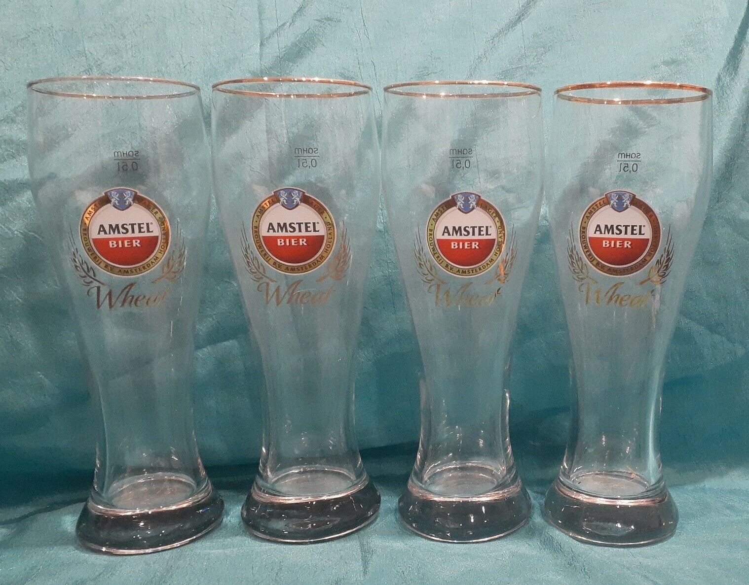 (Four) Amstel Bier Wheat Beer Glass 9\