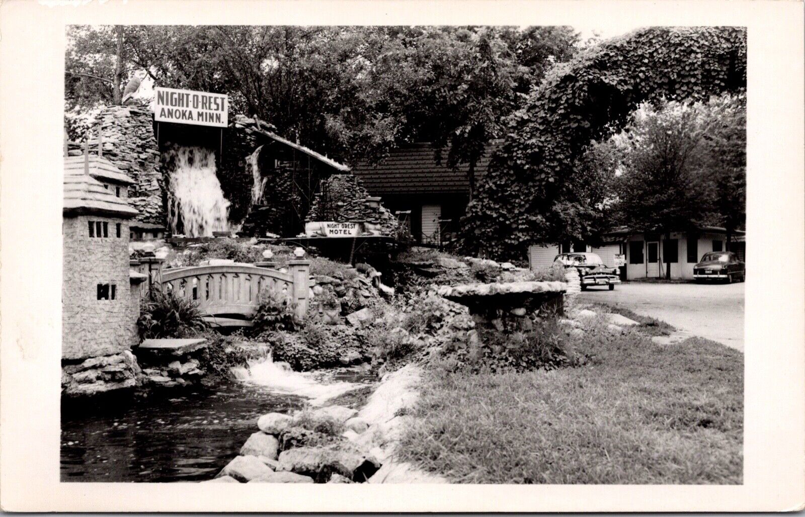 Real Photo Postcard Night-O-Rest Motel in Anoka, Minnesota~961
