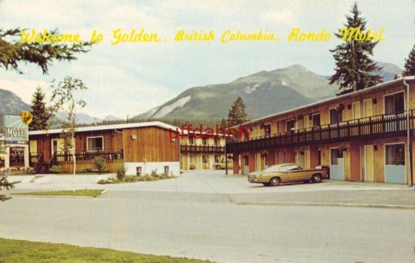 CANADA. WELCOME TO GOLDEN, B. C., RONDO MOTEL color by Joe Fartak