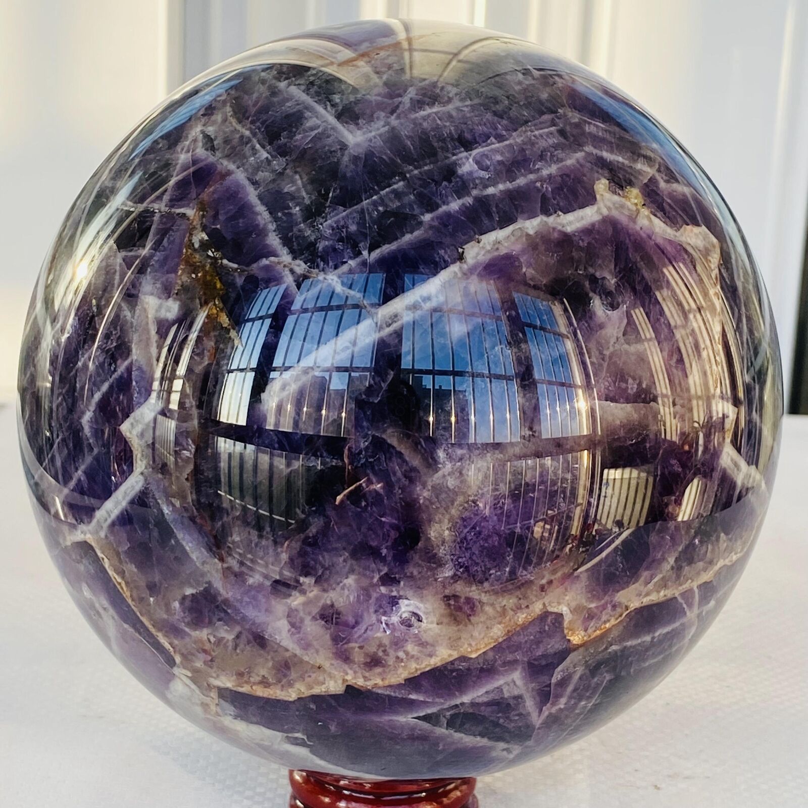 3060g Natural Dream Amethyst Quartz Crystal Sphere Ball Healing