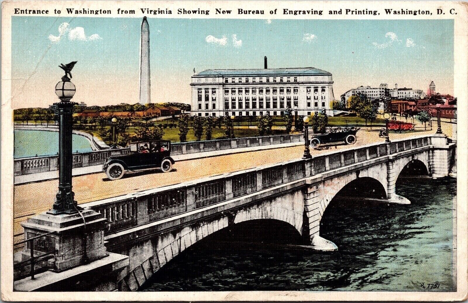 Virginia Entrance Washington New Bureau Printing Washington DC Bridge Postcard