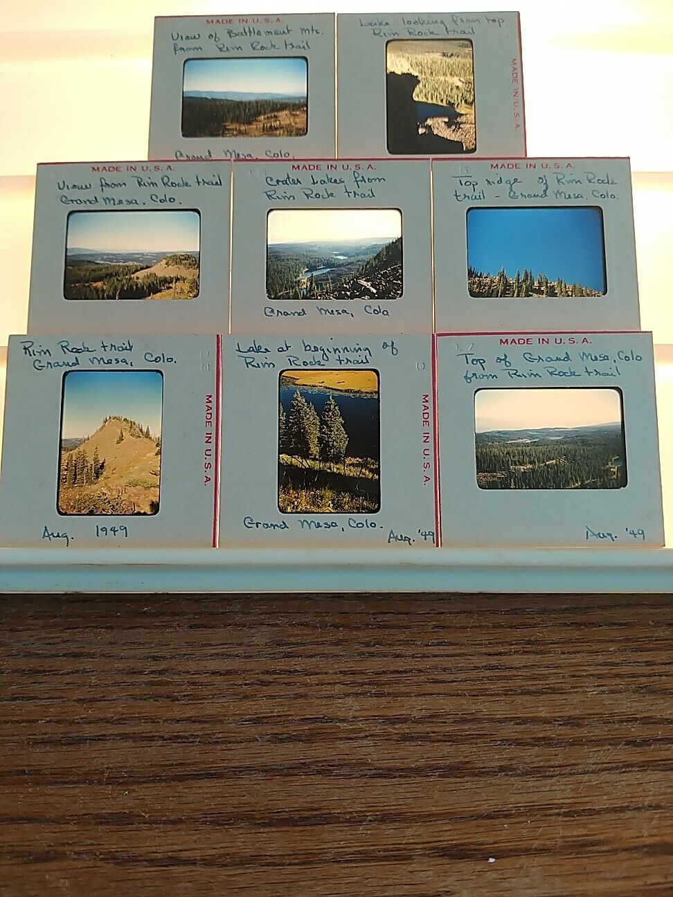 X8 1948 Rim Rock Mtn Colorado Grand Mesa Sunset 35mm Slides Vintage OLD Image