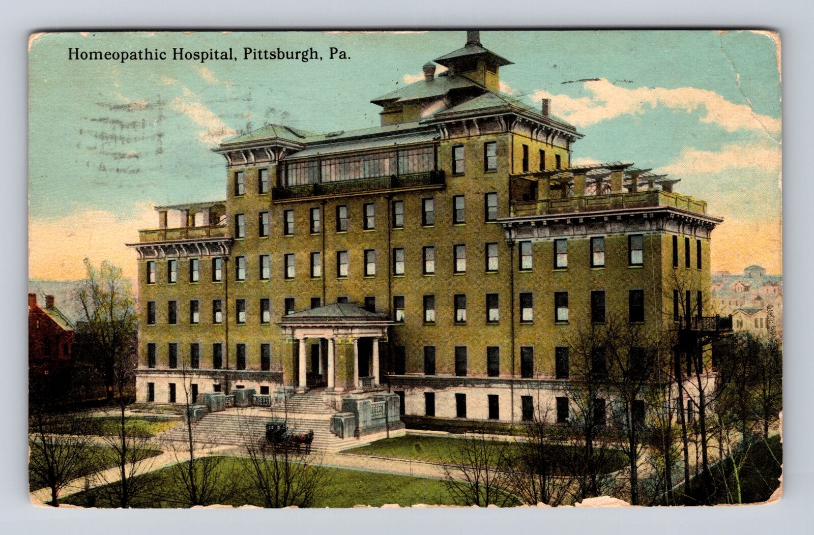 Pittsburgh PA-Pennsylvania, Homeopathic Hospital, Vintage c1912 Postcard