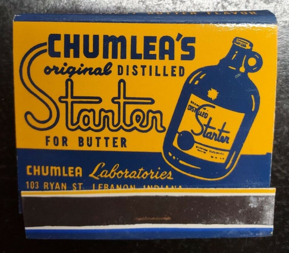 Vintage unstruck Chumlea's Original Distilled Stanten for Butter Matchbook