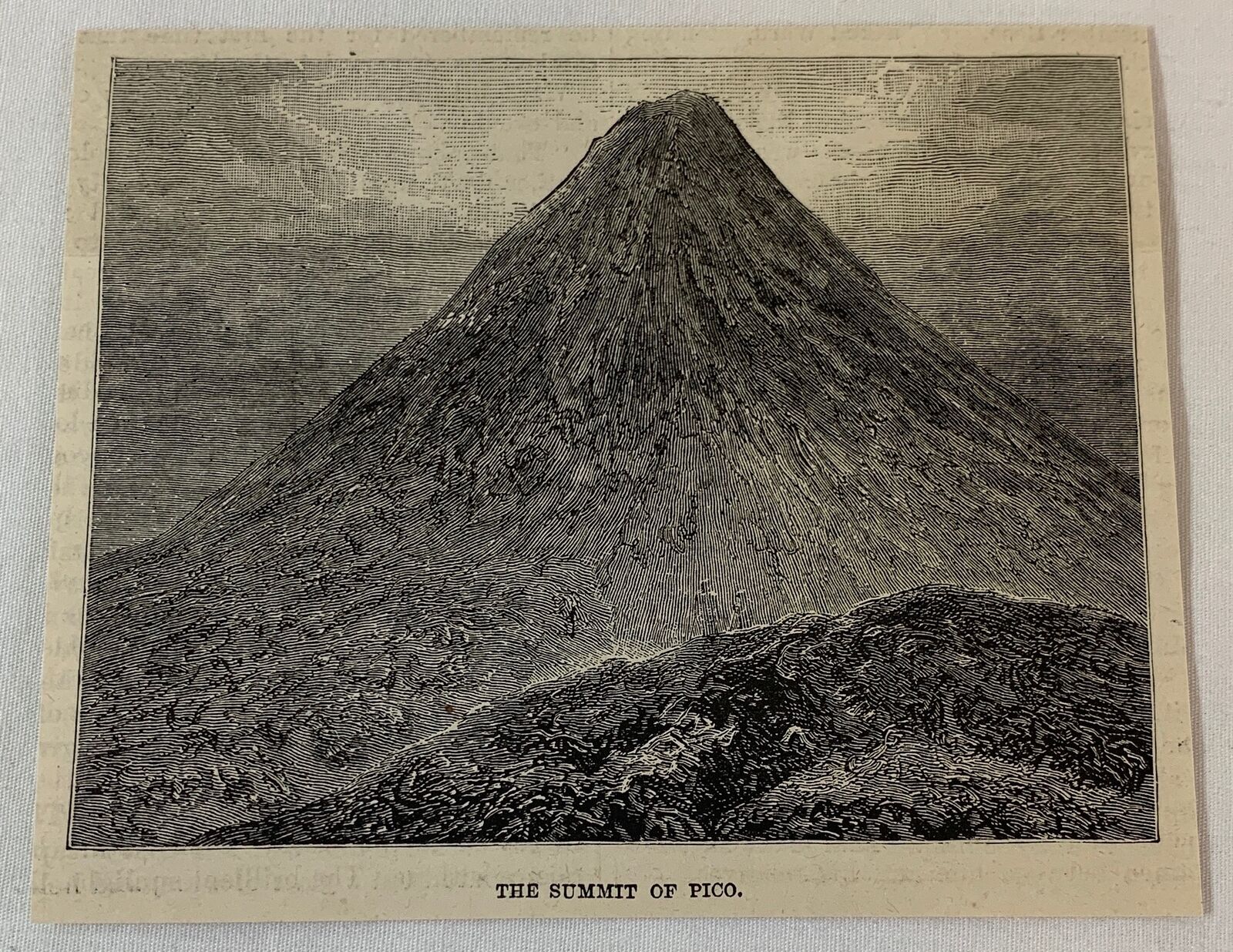 1886 magazine engraving ~ THE SUMMIT OF PICO the Azores, Portugal