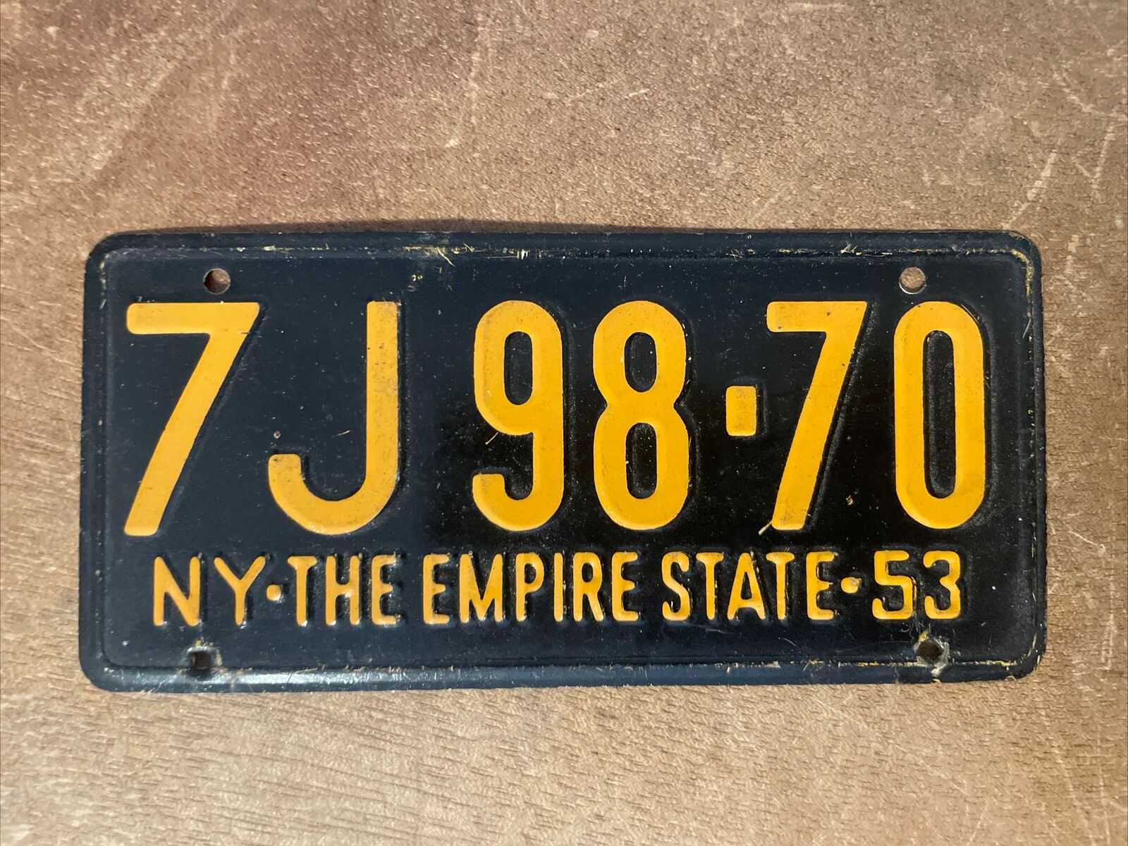 1953 New York Wheaties Mini Bicycle License Plate 5” x 2”