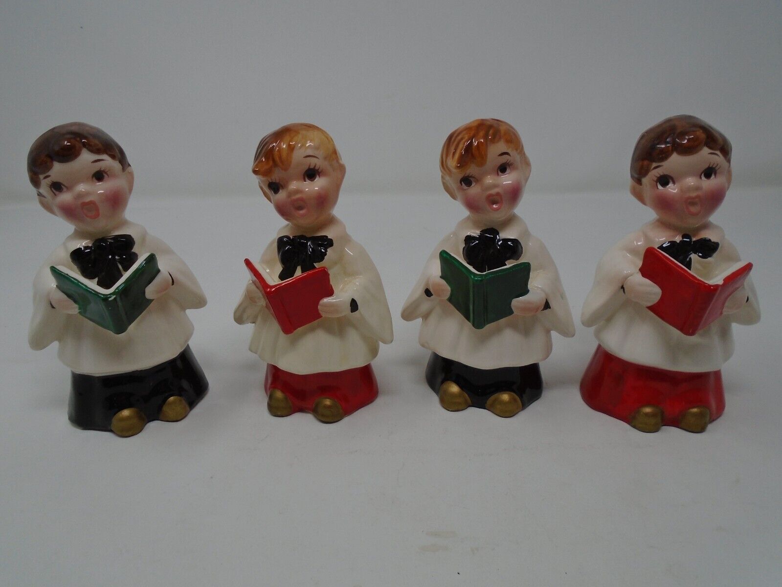 Vintage Set Of 4 1956 Kreiss Christmas Choir Boy Figurines Holding Hymn Books