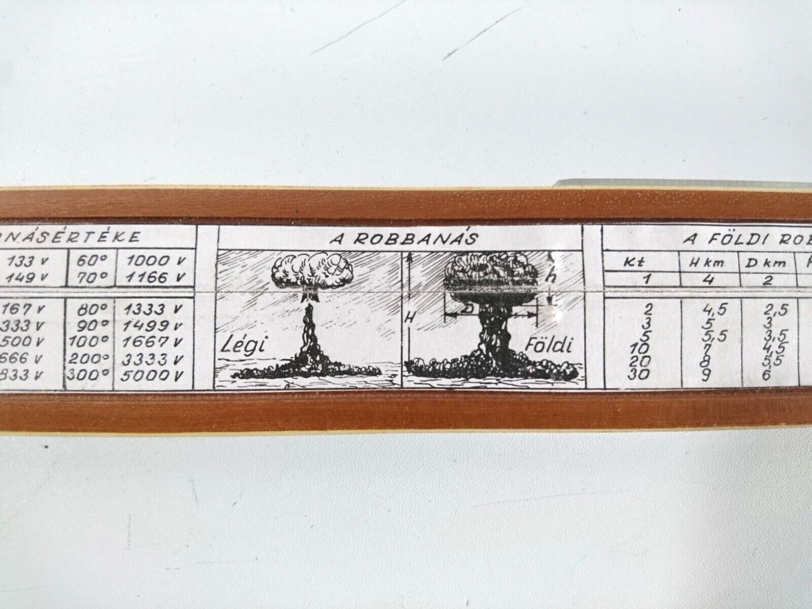 Vintage Slide Rule to Calculate Nuclear Explosion? Cold war 1950s Hungary