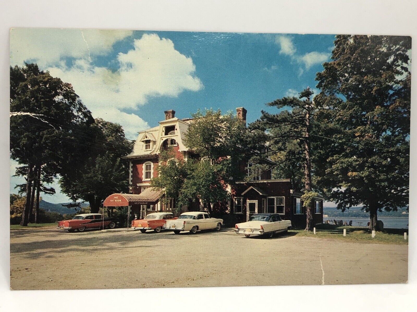 Postcard Dutchess Manor Beacon New York Classic Cars Unposted