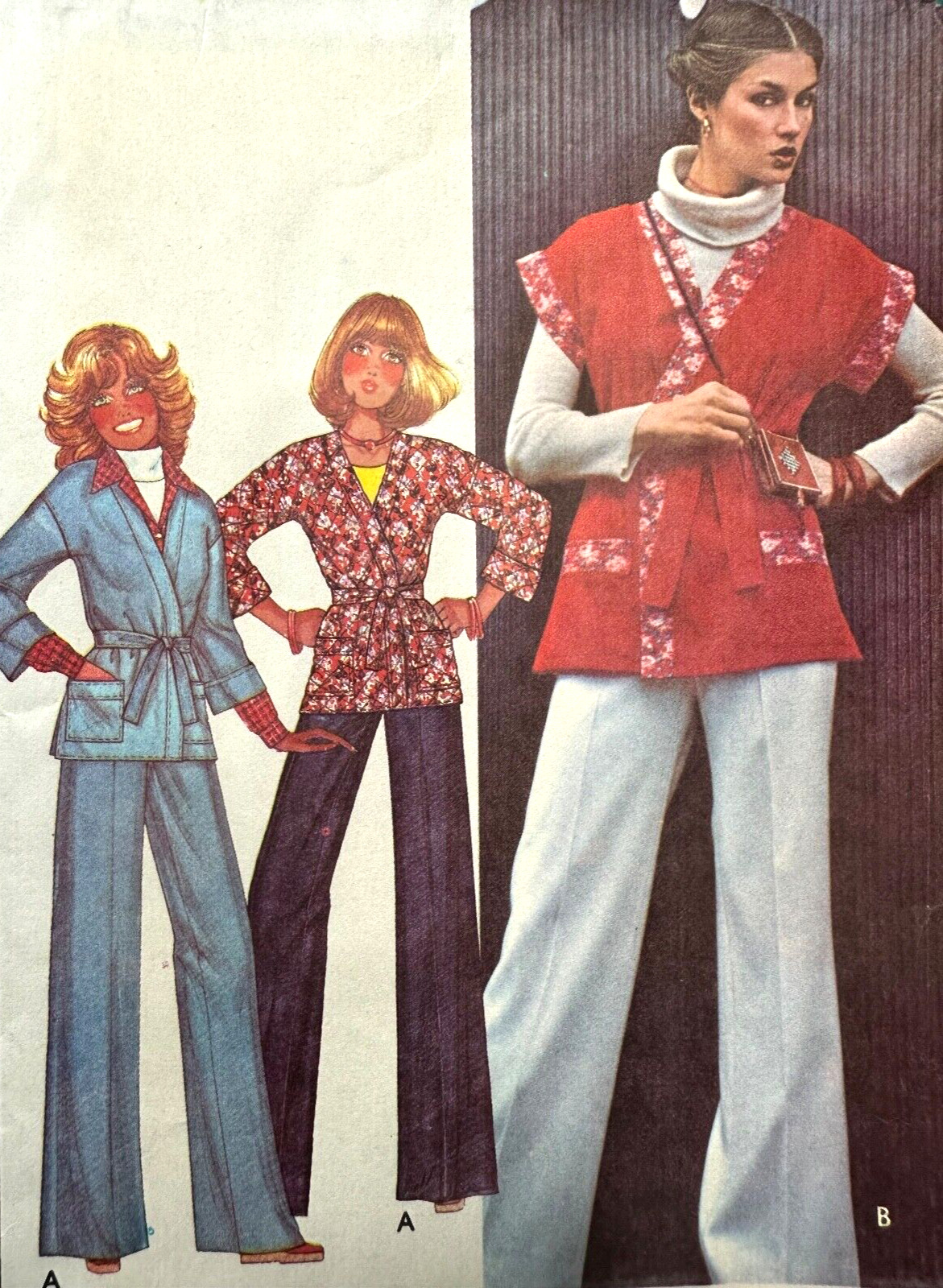 1970s Pattern Jacket Tunic WIDE LEG FLARE Pants McCalls 5404 Sz 10-12 UNCUT