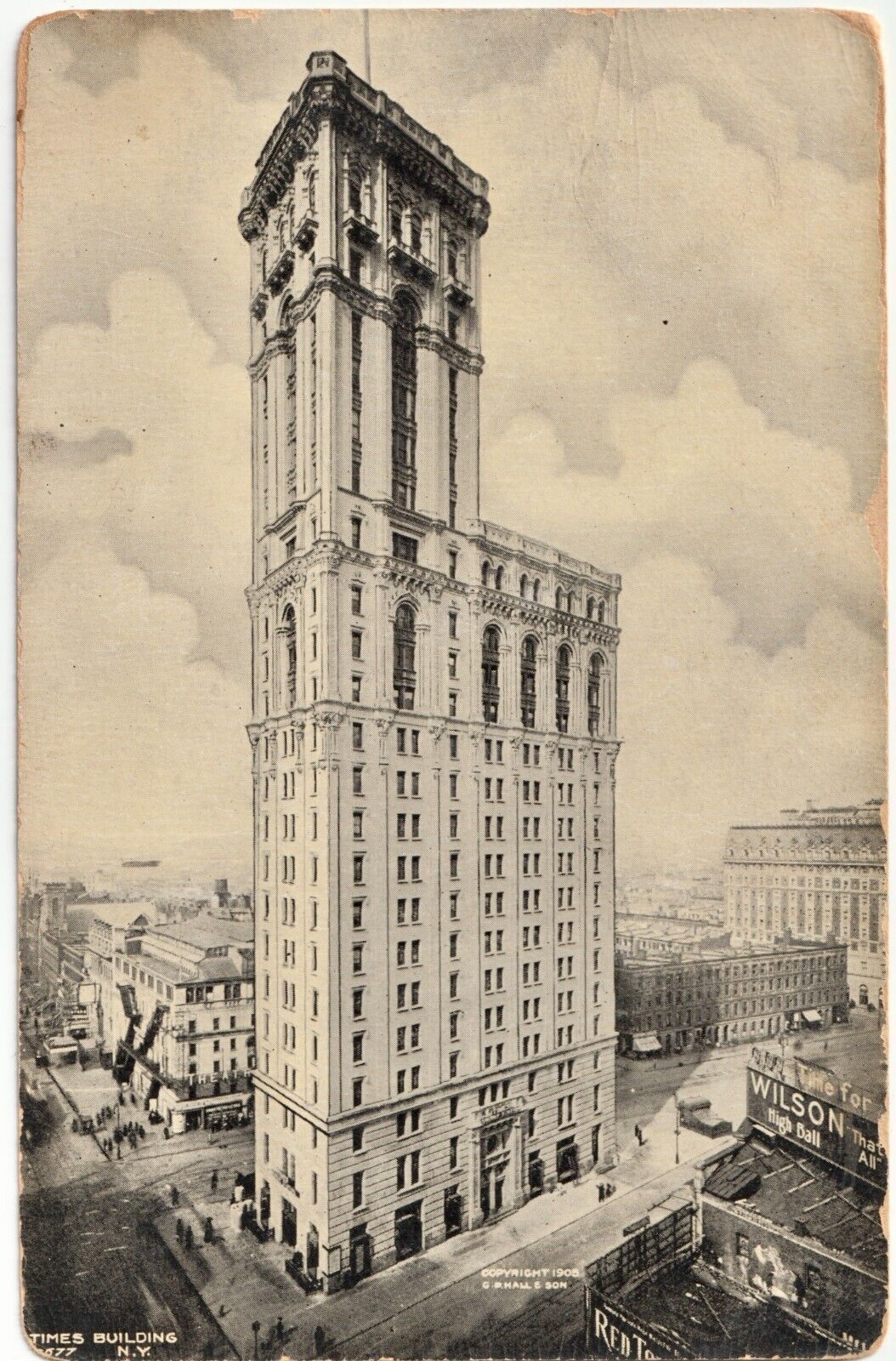 Times Building-NYC-New York-1905 posted antique postcard