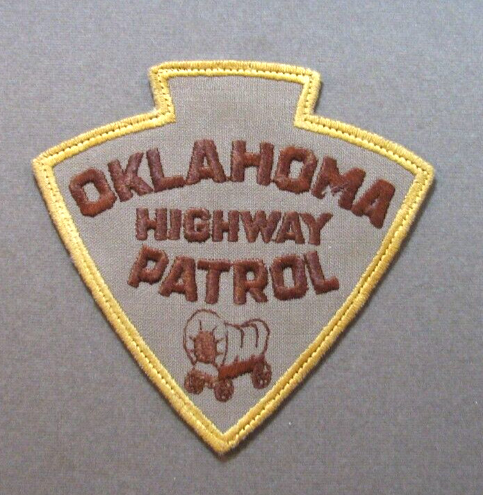 Vintage OKLAHOMA HIGHWAY PATROL Collectible Cheesecloth Shoulder Patch #OK-HP