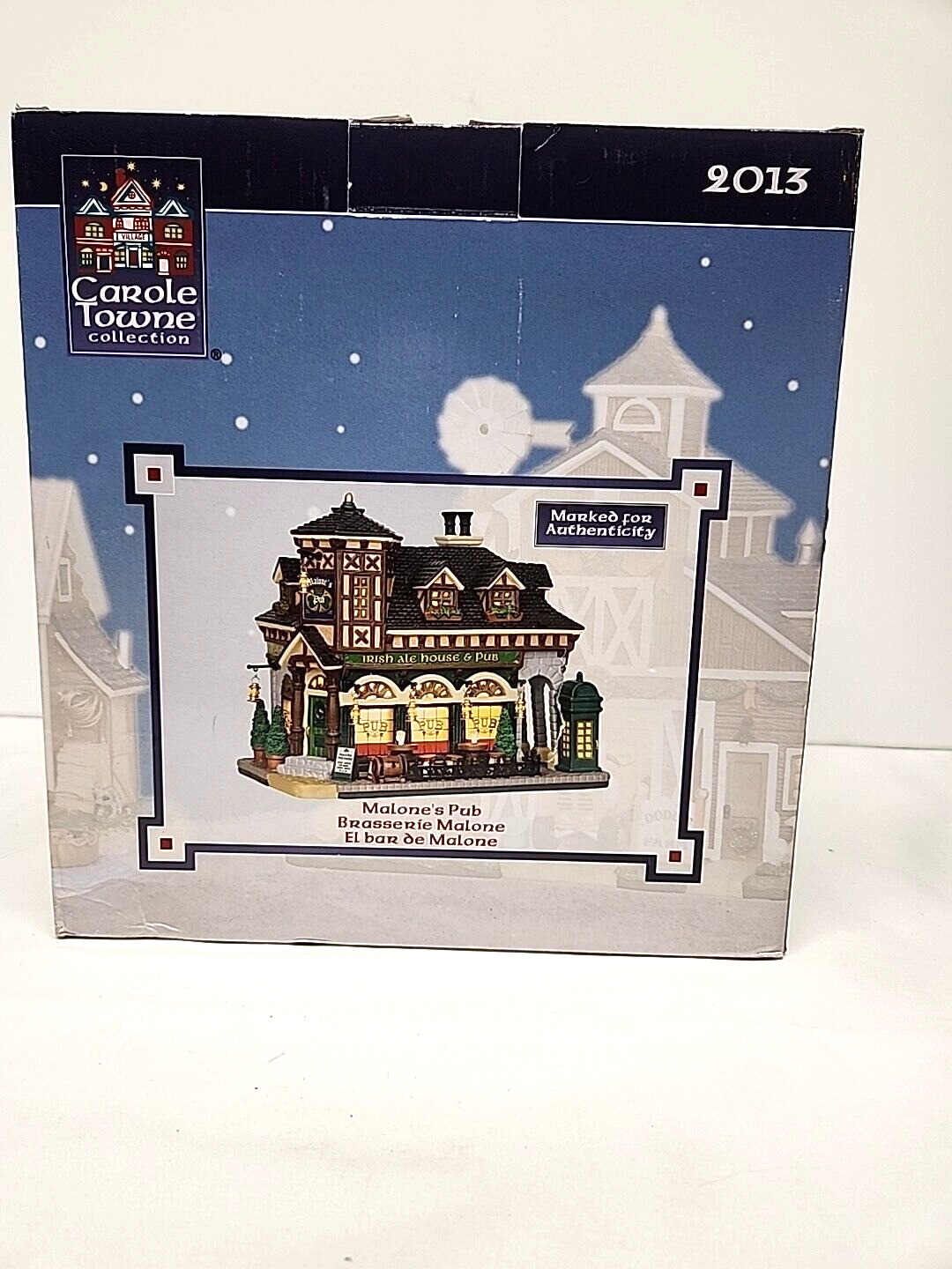 Lemax Carole Towne Malones Pub Lighted Village Christmas House (2013)