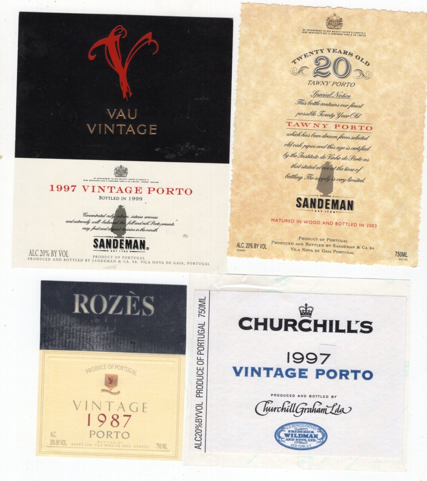 Lot of port wine labels- lot of 12