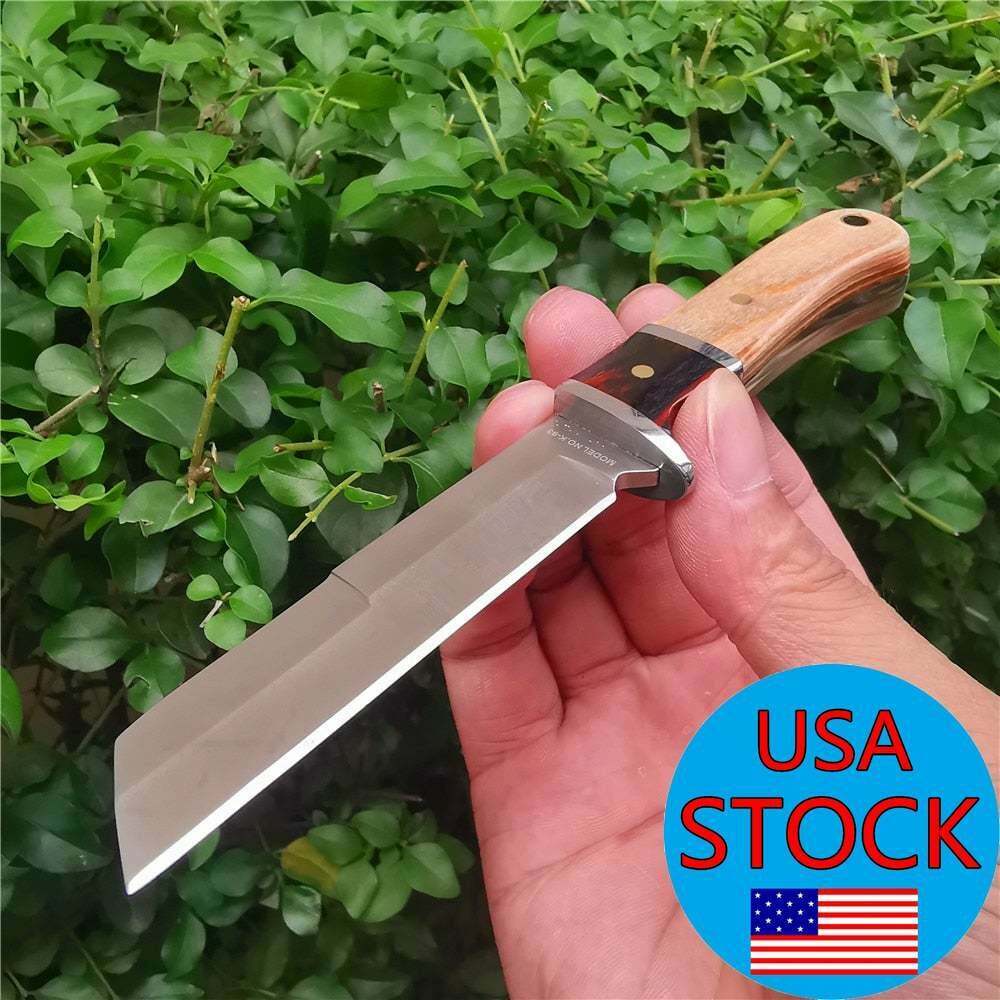 High hardness, compact and lightweight wooden handle survival hunting knife tool