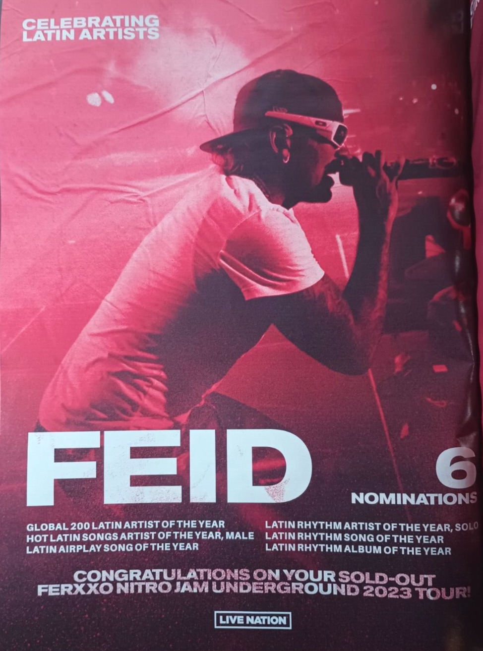FEID ORIGINAL (UNFRAMED) 2023 magazine PROMO AD ~ 10 x 13 inches