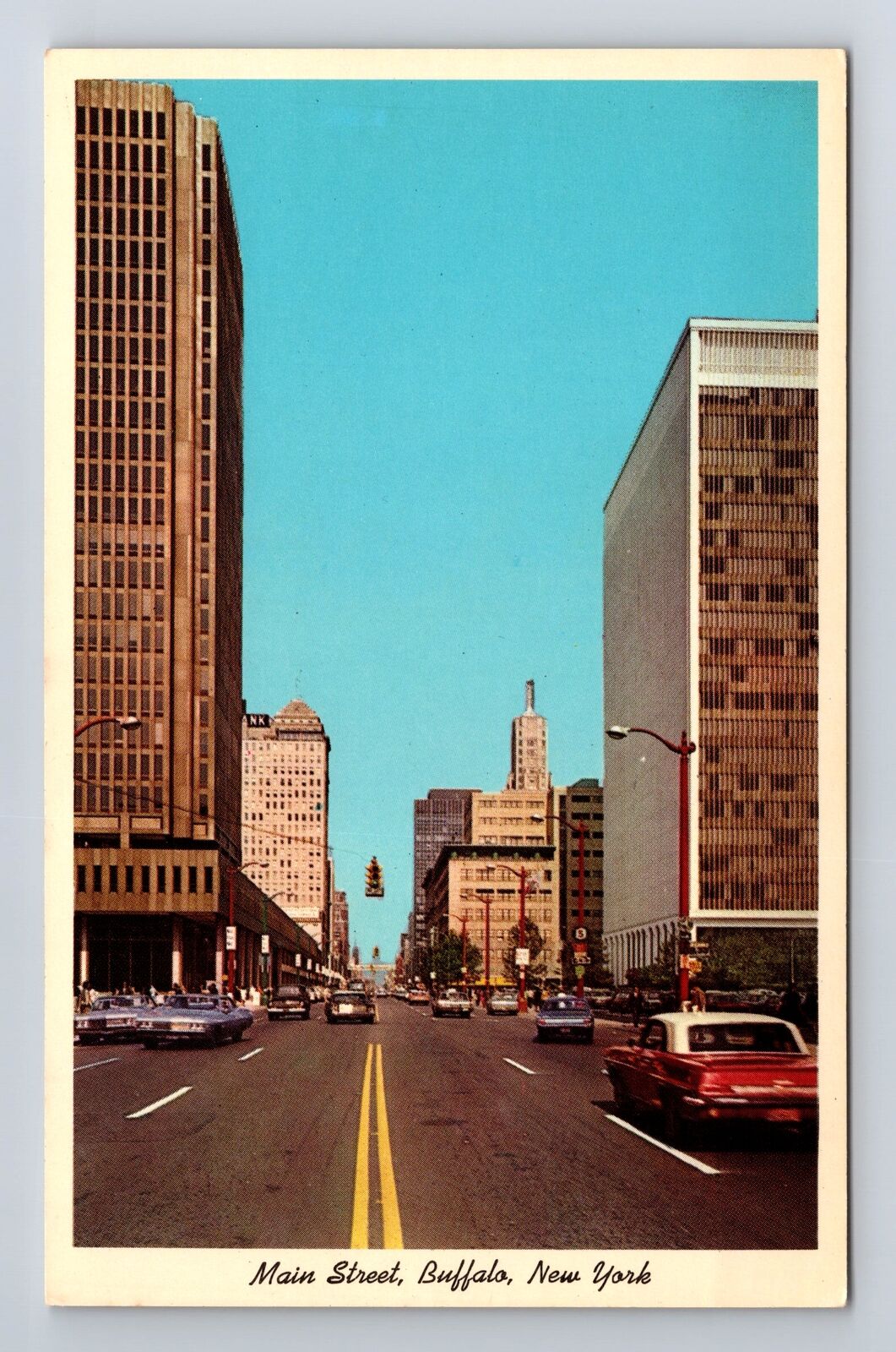 Buffalo NY-New York, View Of Downtown, Advertisement, Antique, Vintage Postcard