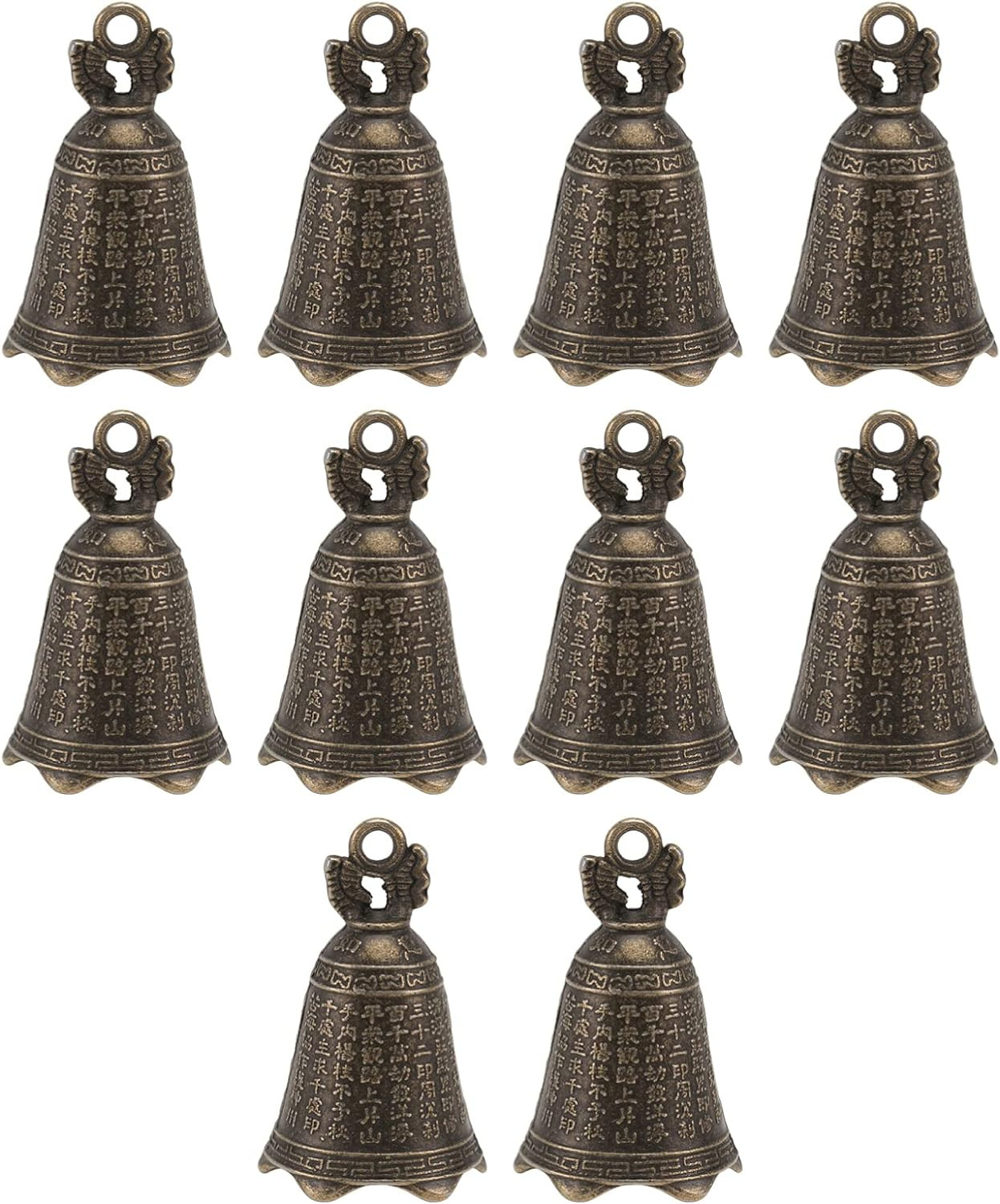 DOITOOL 10Pcs Vintage Bell Iron Bell Charm Craft Retro Bell Figurine Mini Jingle