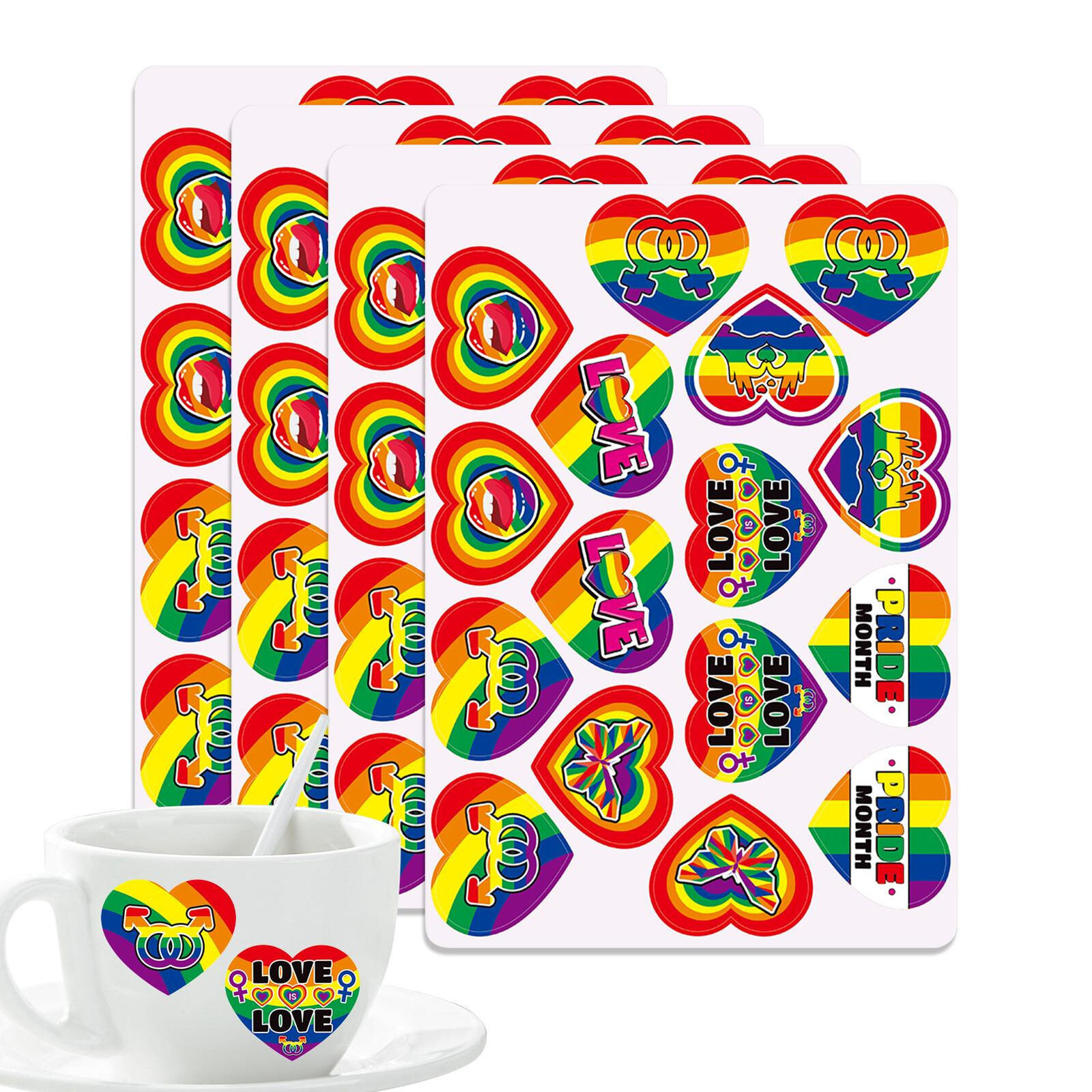 64Pcs Gay Pride Funny Magnet Bumper Sticker Rainbow Pride Stickers