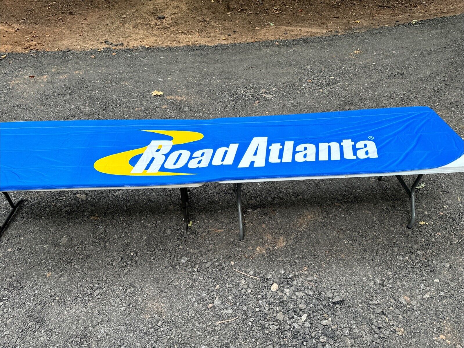 RARE MASSIVE 14 FOOT Tall Road Atlanta Motor Raceway Flag Banner.