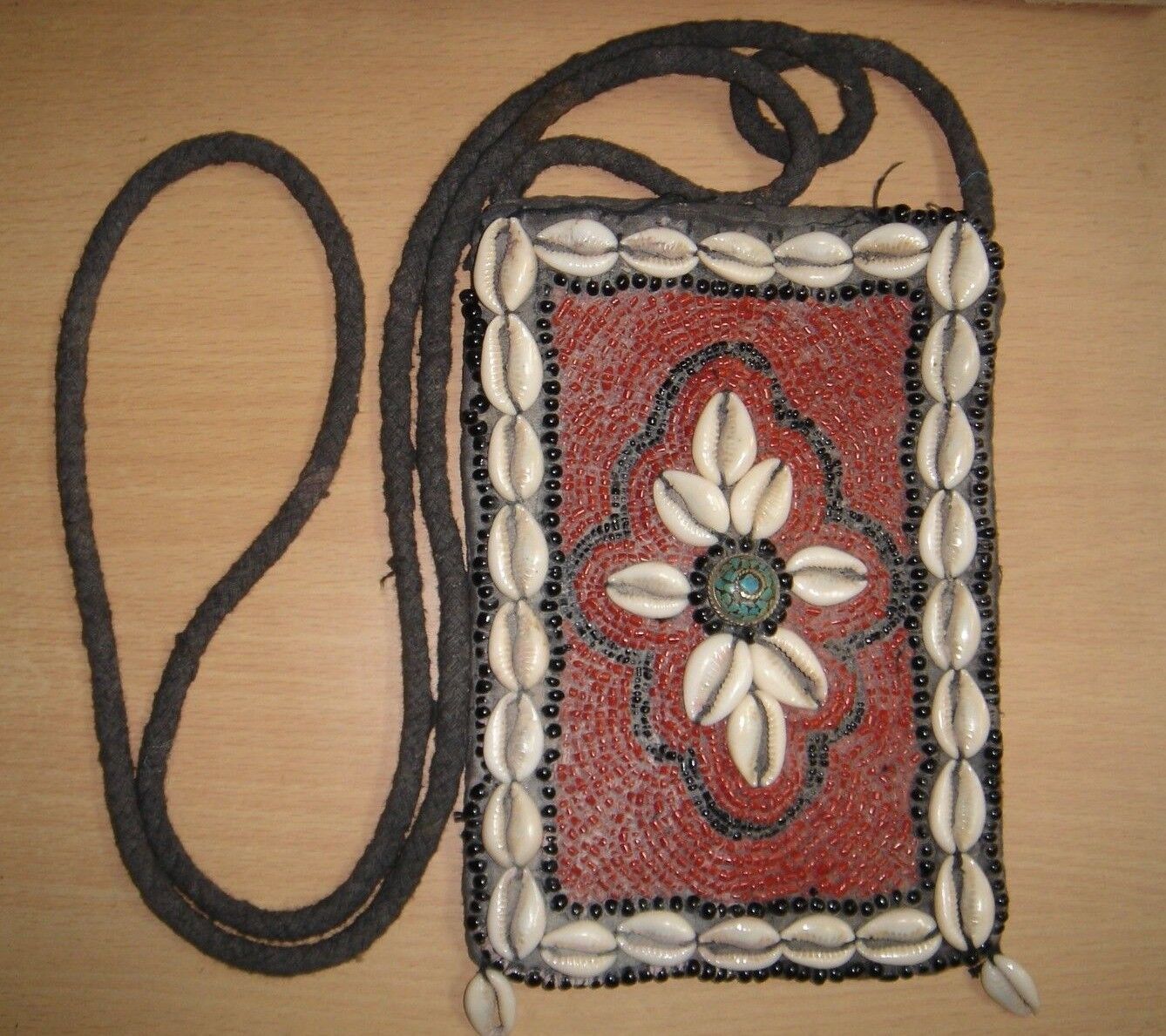 INDIA RARE OLD - PURSE WITH NICE WORK WITH 2 POCKETS SIZE 7.1/2 \'\' X 5.1/4 \'\' 