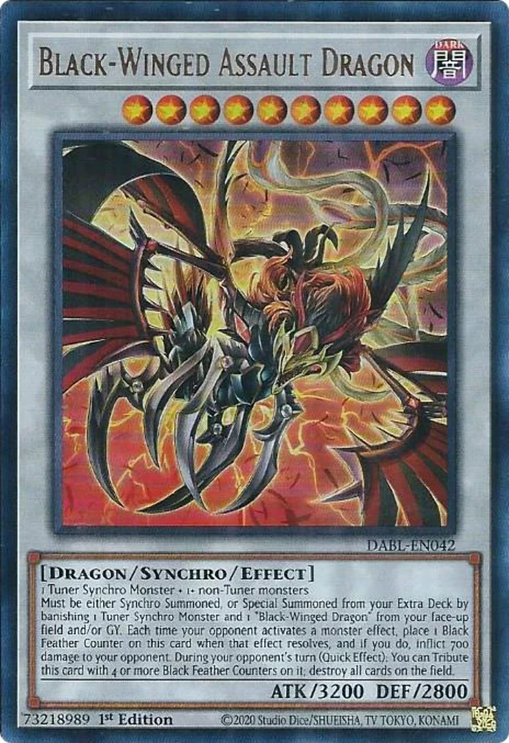 Black-Winged Assault Dragon DABL-EN042 Ultra Rare 1st Edition