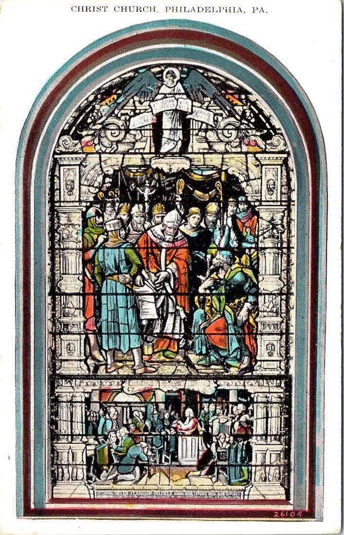 Liberty Window, Magna Charta, Christ Church, PHILADELPHIA, Pennsylvania Postcard