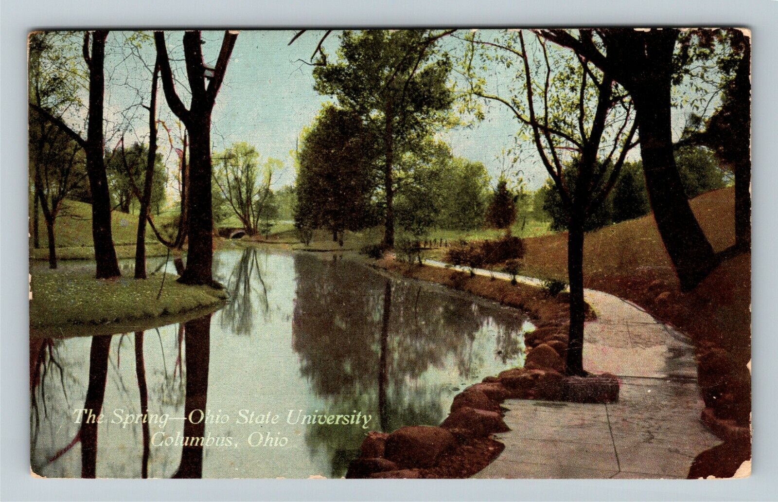 Columbus OH-Ohio, The Spring, Ohio State University, Vintage Postcard