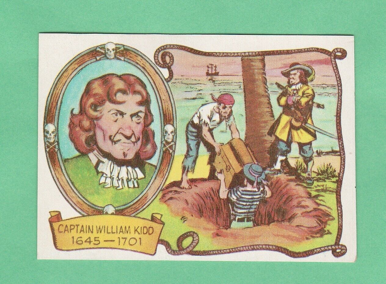 1961 FLEER PIRATES BOLD  CARD  # 23  Captain William Kidd Exmnt-nrmnt