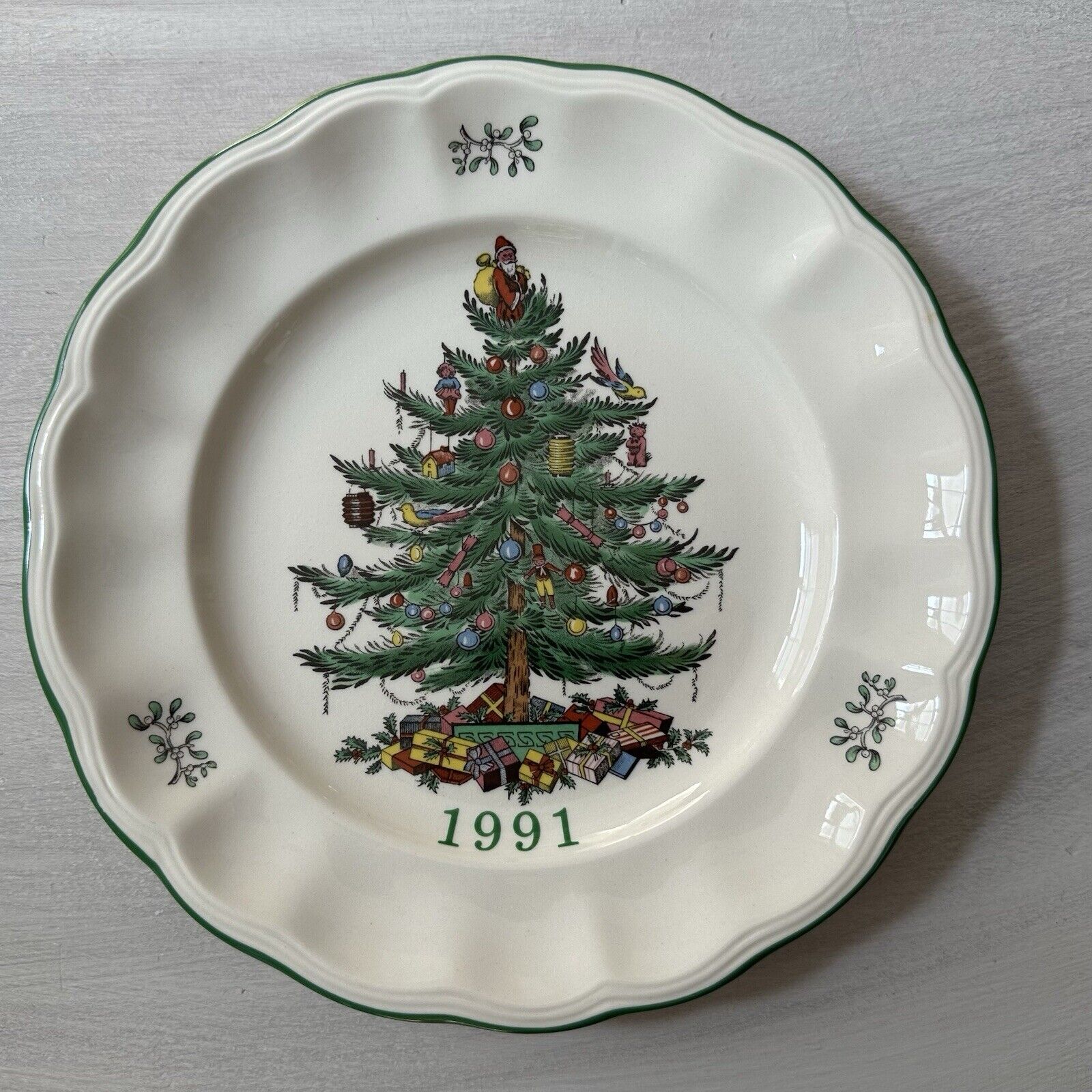 Spode Christmas Tree Year Plate—Excellent Condition 7.75” 1991