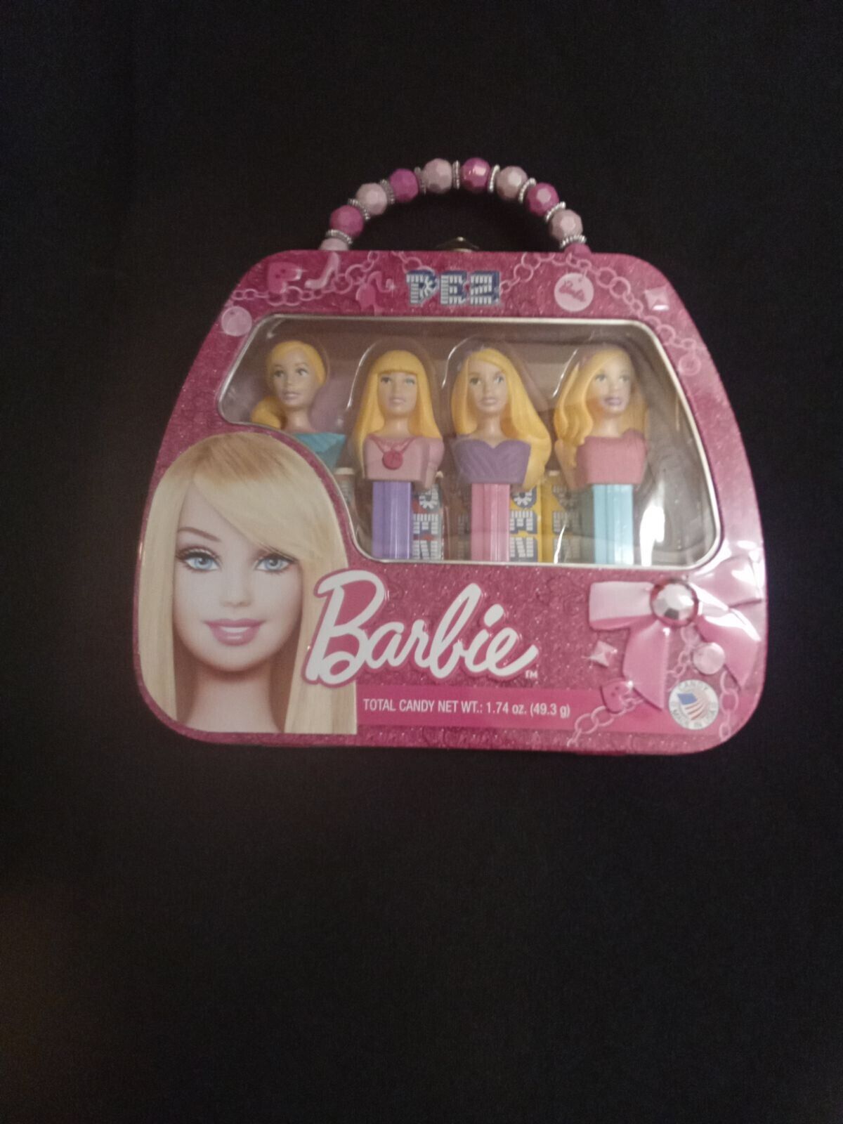 Barbie Pez Dispenser 4 Piece Set in Purse Tin Case 2012