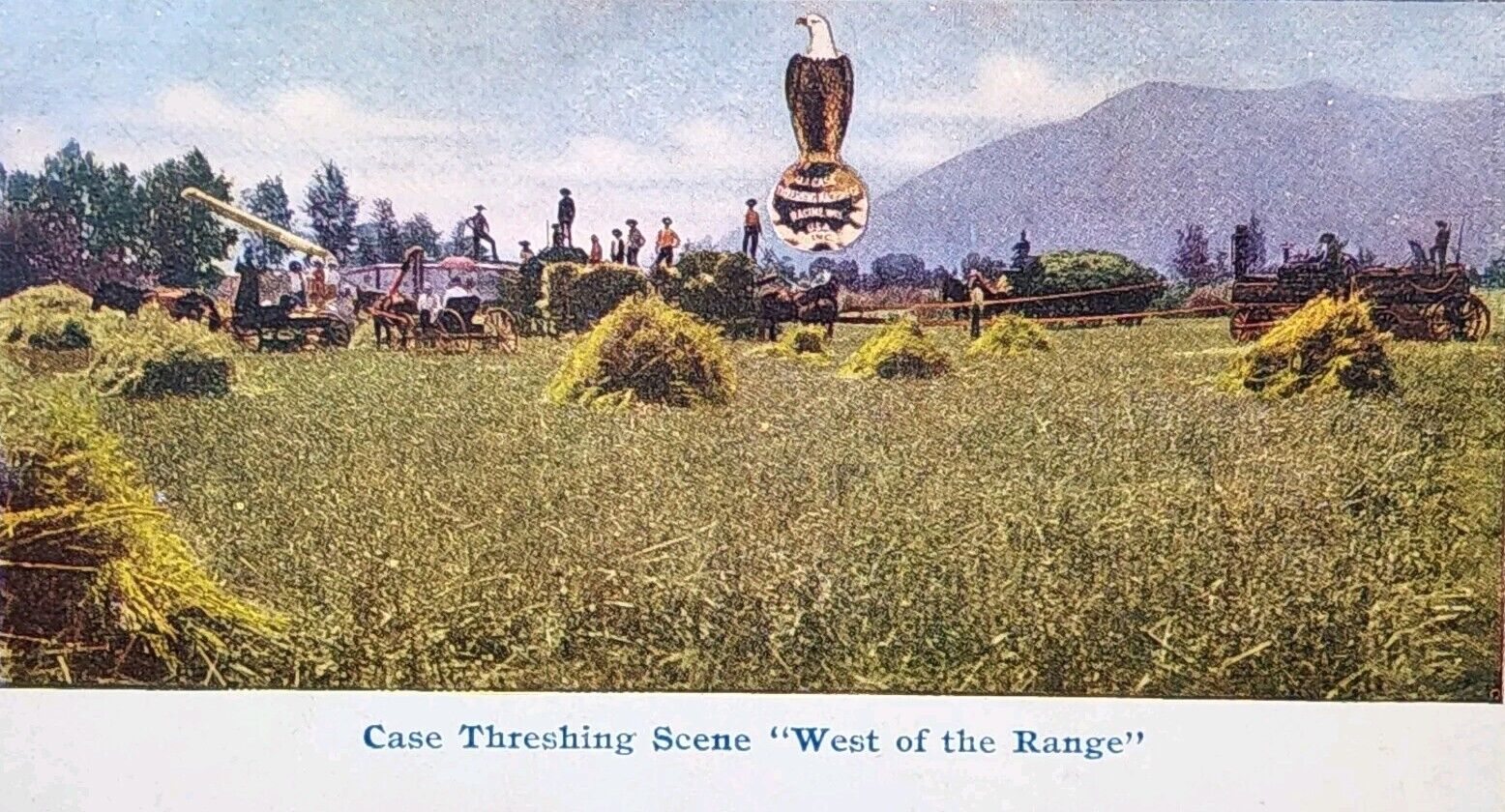 c1911 Advertising Vintage Picture Postcard ~ Case Threshing Scene ~ #-4884