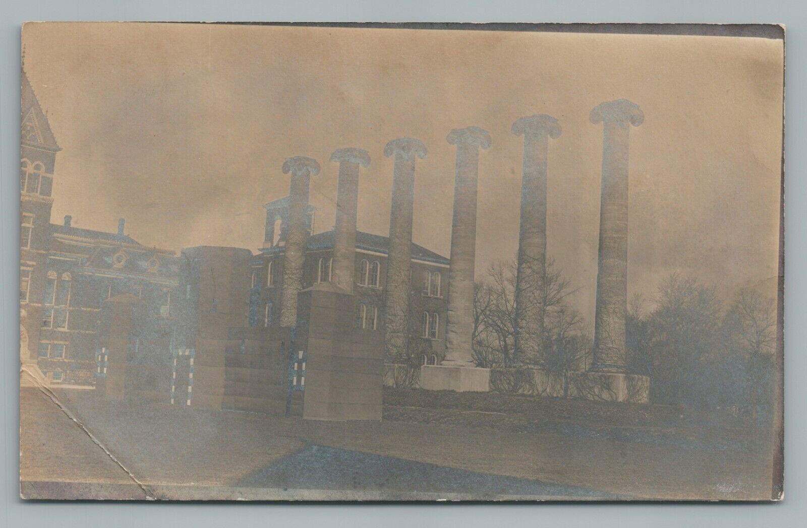 The Columns—University of Missouri RPPC Antique COLUMBIA MO Photo 1910s