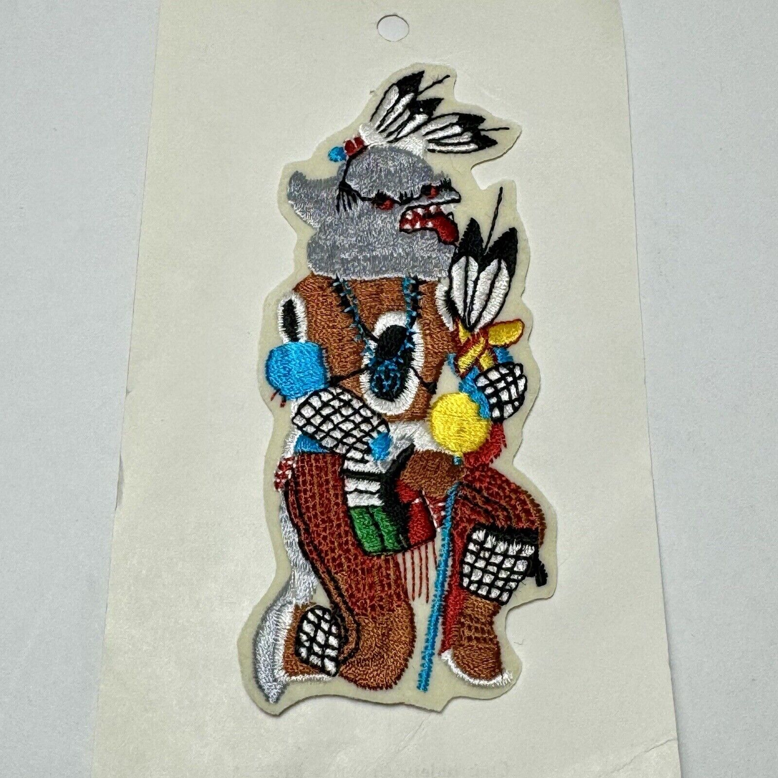 Vintage KWEO Wolf Kachina Native American Embroidered Appliqué #107