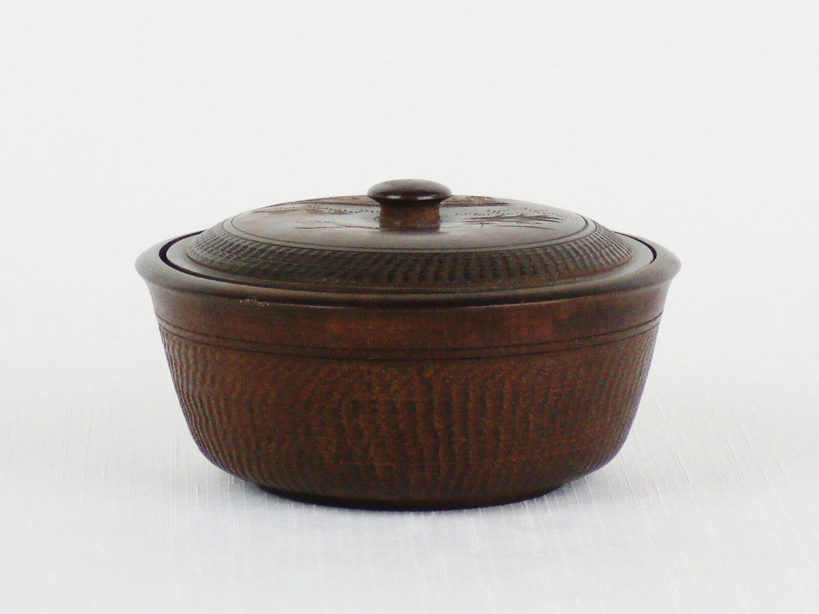 Vintage T. Yamamoto Carved Wood Box and Lid Made In Japan