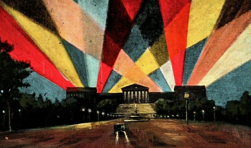 1926 Sesqui Centennial  Exposition Postcard Amazing Light Effect, Double Aurora 