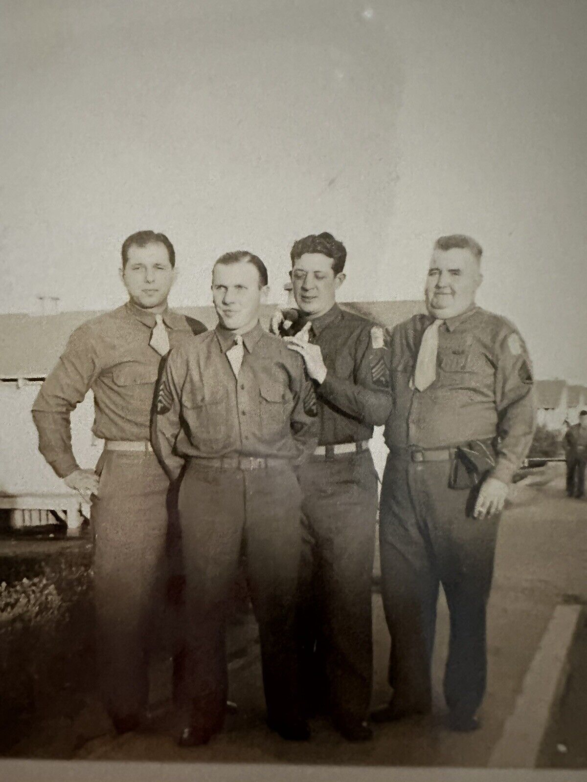 Photograph Group Of Military Boys  Black & White Snapshot