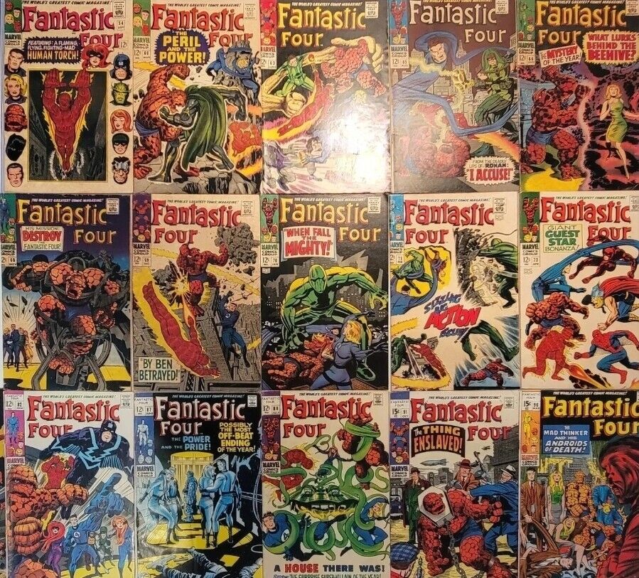 Fantastic Four Silver Age Lot (16) 53-96* Many 1st App 1965 Jack Kirby Mid Grade