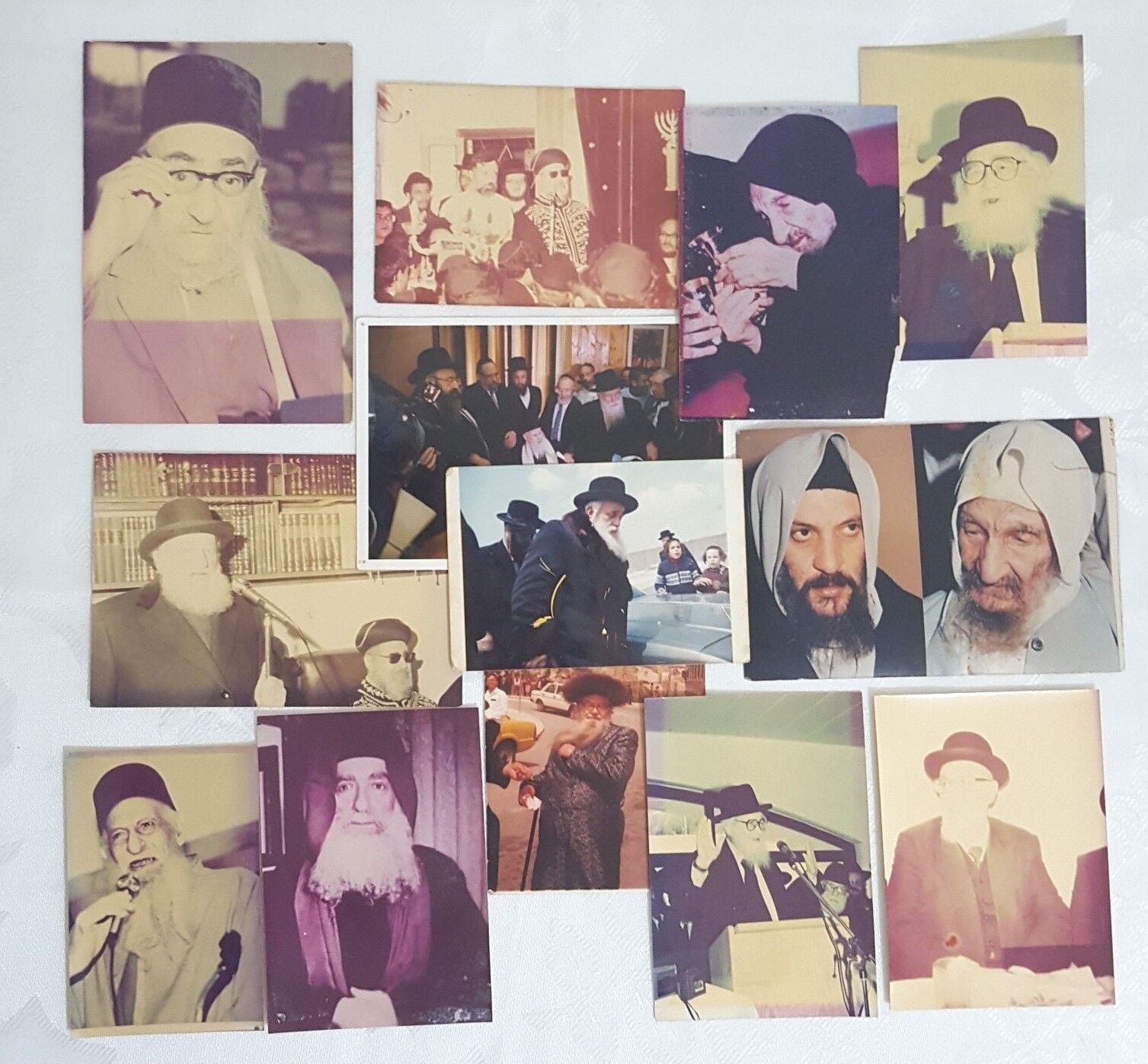 Lot of 13  photographs of Rabbis and Admorim