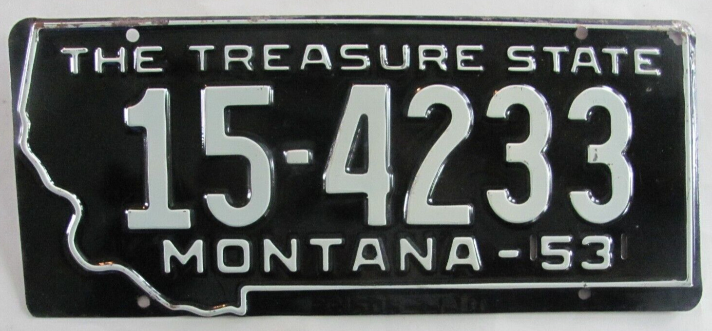 1953 Montana car license plate NICE ORIGINAL