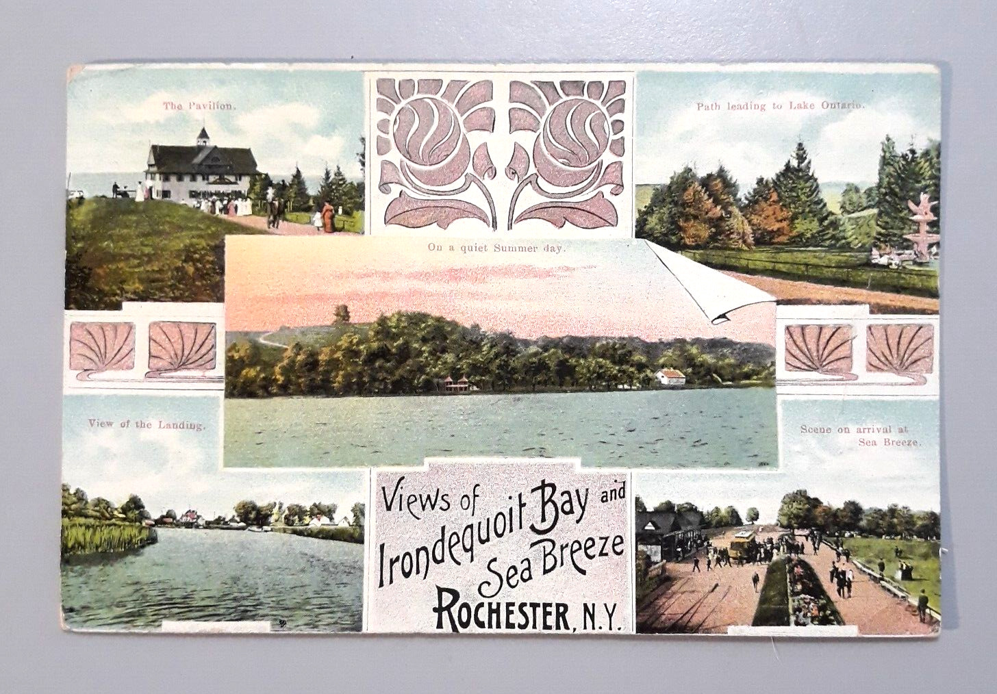 Vintage 1912 Postcard Rochester NY - VIEWS OF IRONDEQUOIT BAY AND SEA BREEZE
