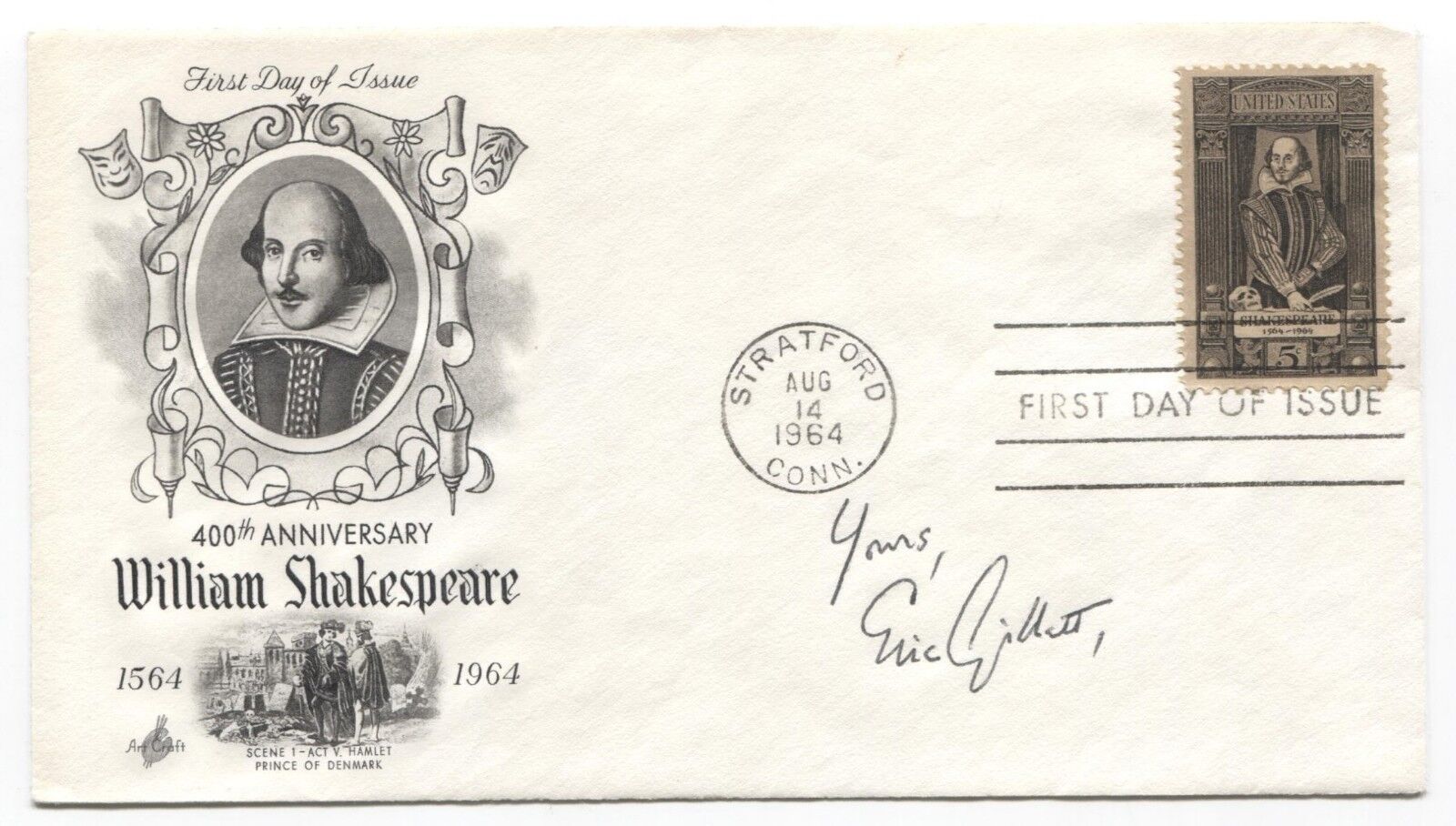 Eric Gillett Signed FDC First Day Cover Autographed Author Signature