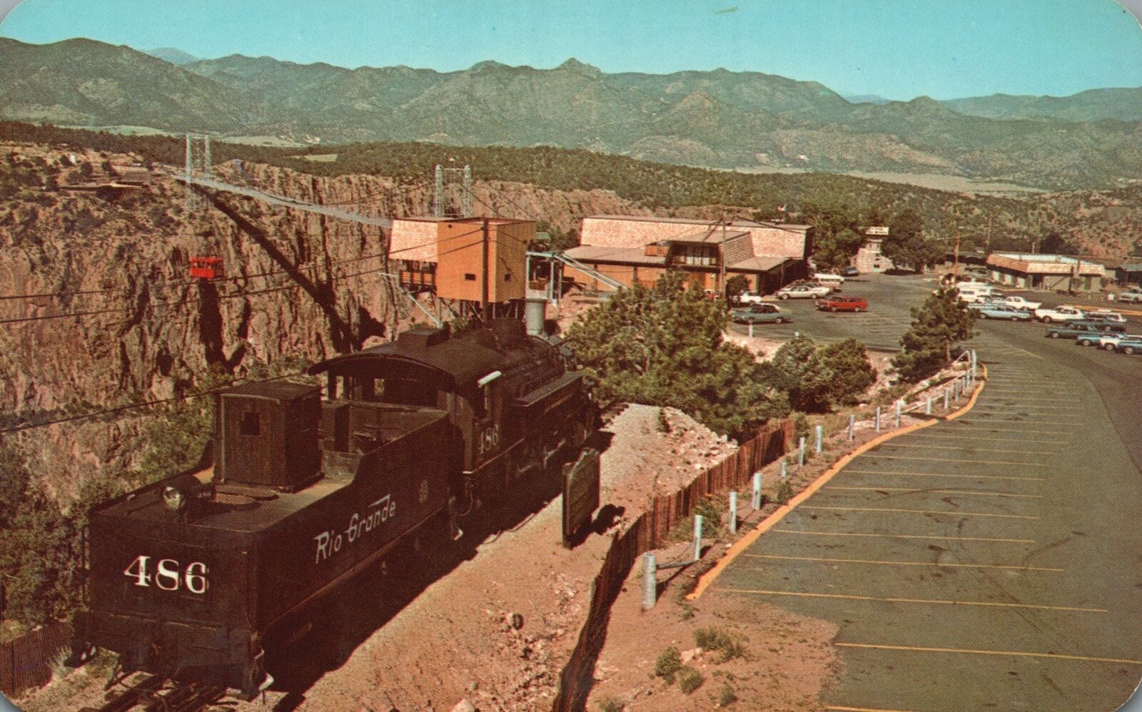 Vintage Postcard Royal Gorge Municipal Park Canyon City Colorado Bridge Tramway