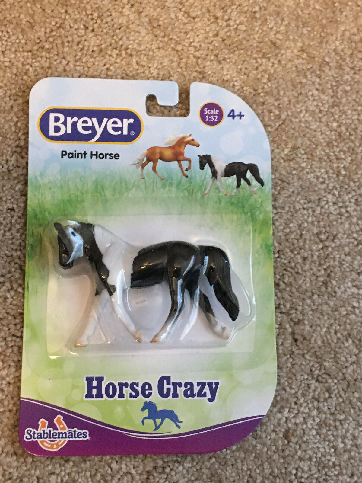 Breyer #97244 WalMart SR - Horse Crazy - Paint Horse - black pinto Driving - NIP