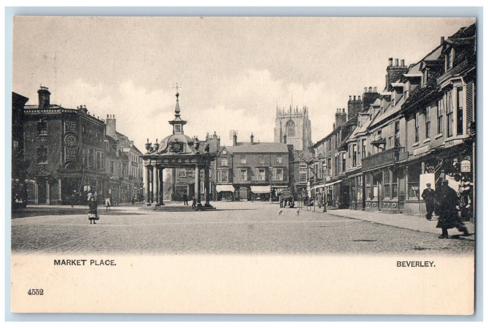 Beverley East Yorkshire England Postcard Market Place c1905 Antique Unposted