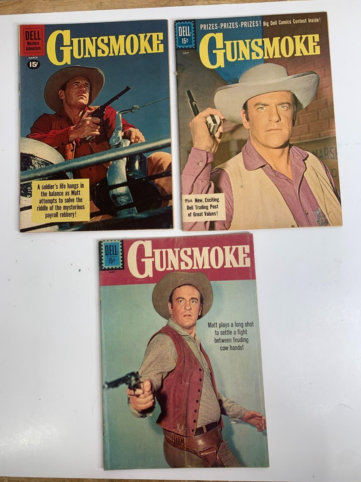 Gunsmoke 25 26 27 Dell 1961 Comic Book Lot of 3