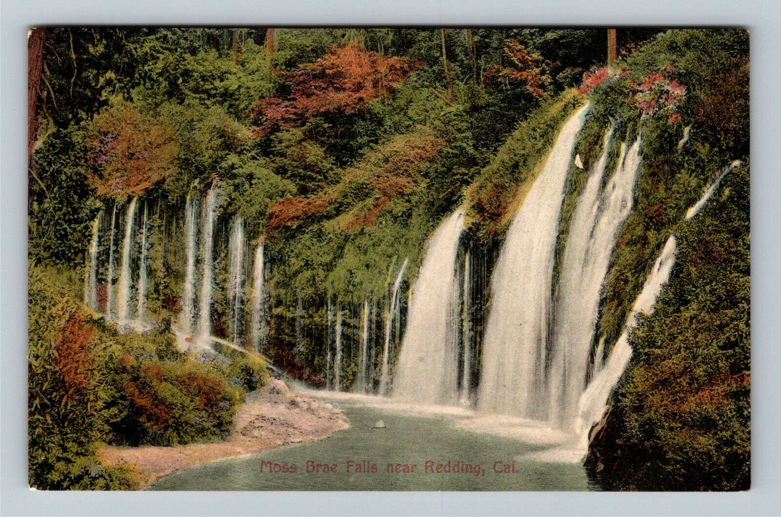 Redding CA-California, Moss Brae Falls Vintage Souvenir Postcard