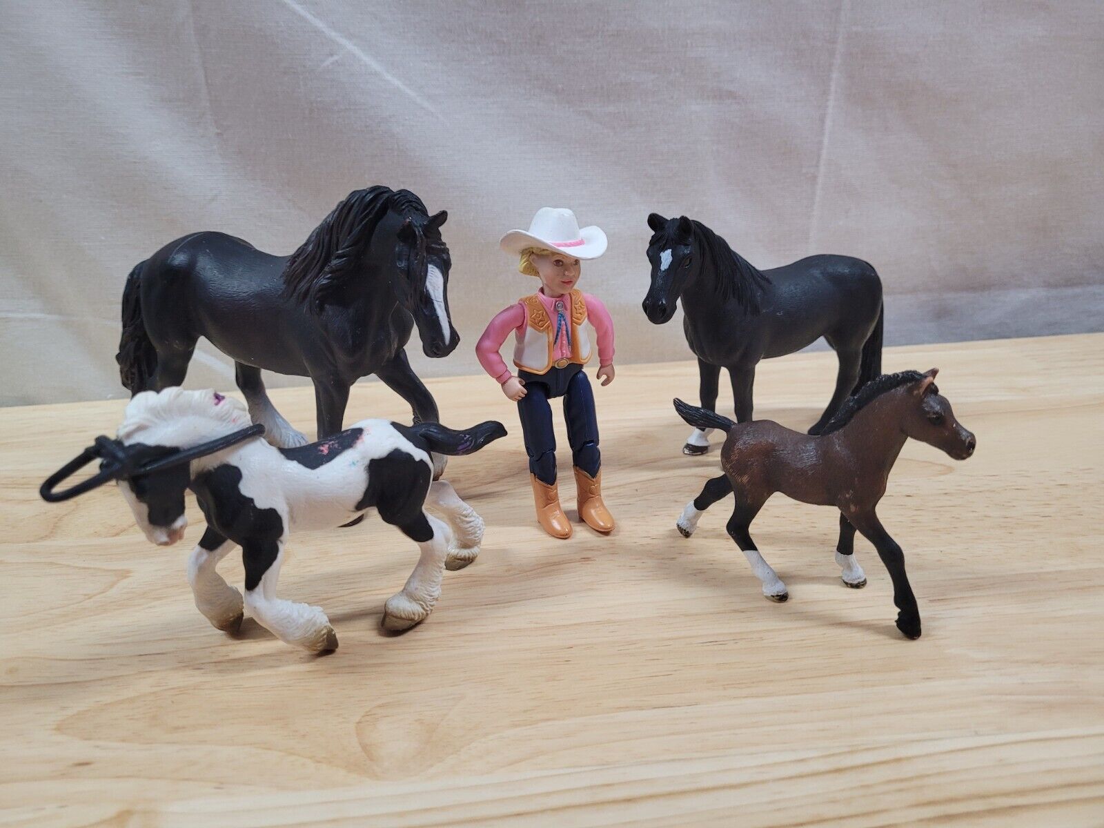Breyer Horses Lot Schleich Figures Realistic Farm Girl Cowgirl Playset