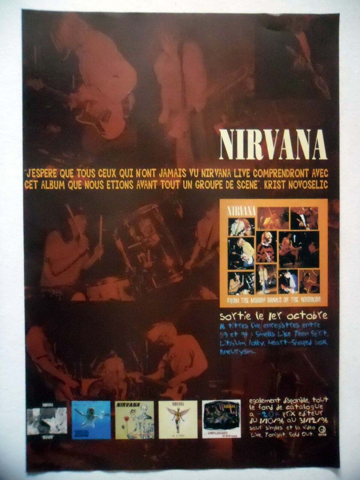 ADVERTISING: NIRVANA 1996 for the release of \