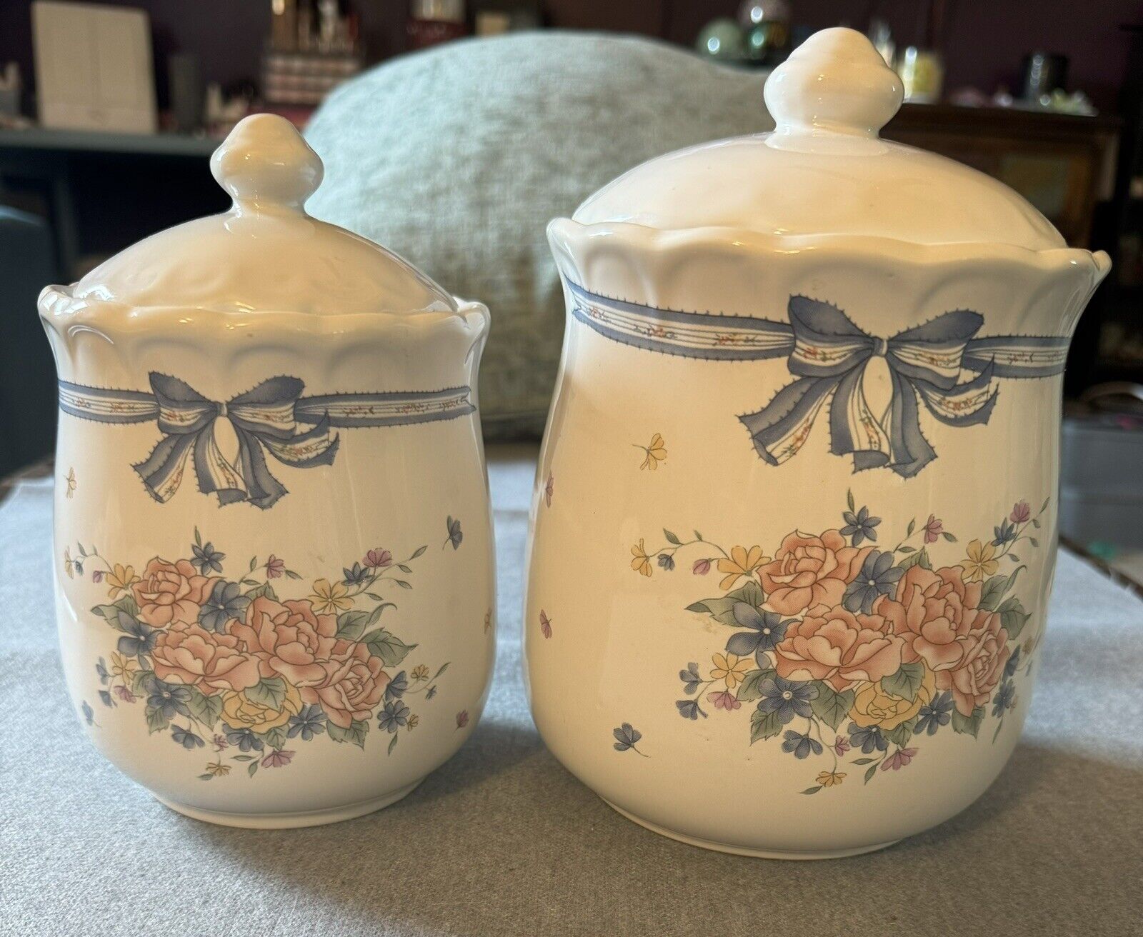 2 Piece Floral Canister 